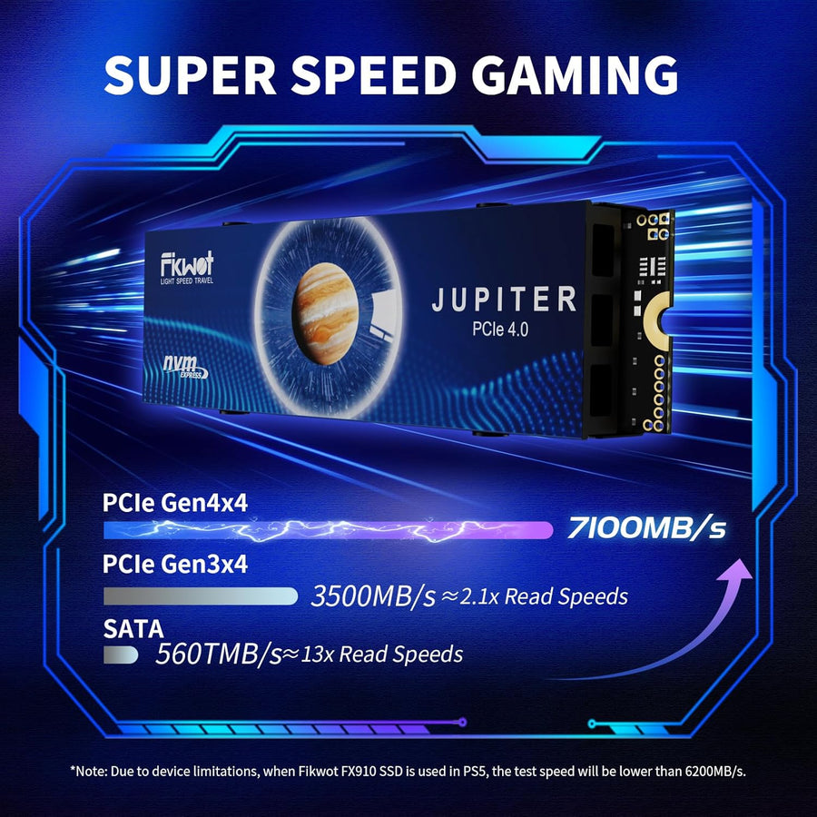 Fikwot FX910 M.2 SSD 500GB NVMe SSD, PCIe Gen4 SSD para juegos con...