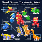 5-en-1 Dino Robot, STEM Building Toy con Triceratops para Kids 6+