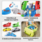 Vehículo magnético transformado robot juguete construir coche mezcla partido niño