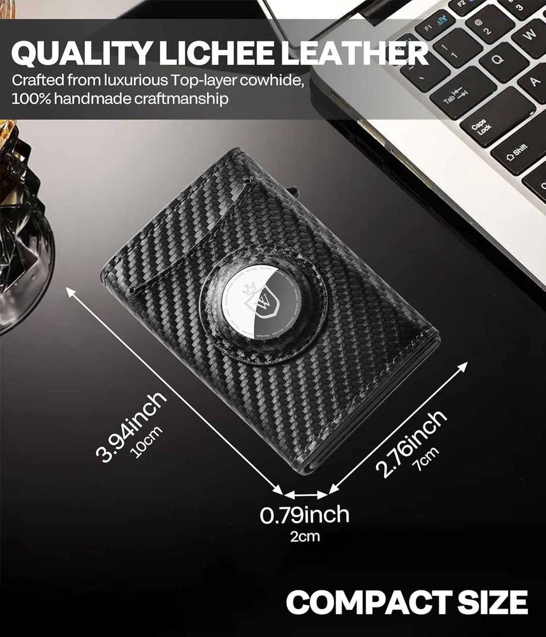 Wordtaiki Billetera inteligente para hombre para AirTag, billetera...
