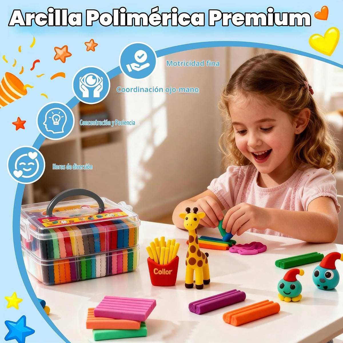 Kits de arcilla polimérica de 92 colores, arcilla de modelado de