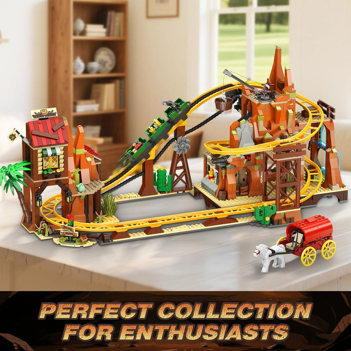 Juego de construcción de montaña rusa occidental juguete