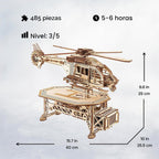 Wood Trick Rompecabezas de madera 3D Thunder Chopper eléctrico para
