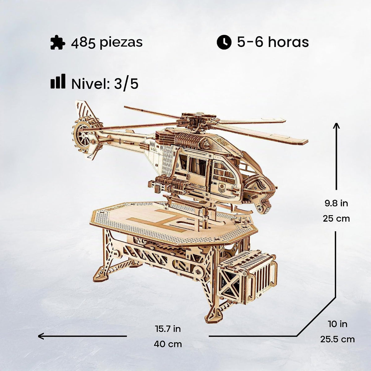 Wood Trick Rompecabezas de madera 3D Thunder Chopper eléctrico para