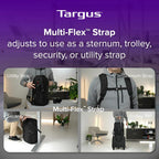 Targus Mochila Work+ EcoSmart de 15 a 16 pulgadas, organizador técnico desmontable, cremalleras con cerradura, materiales reciclados, capacidad de 23 litros, bolsillo para botella de agua, diseño