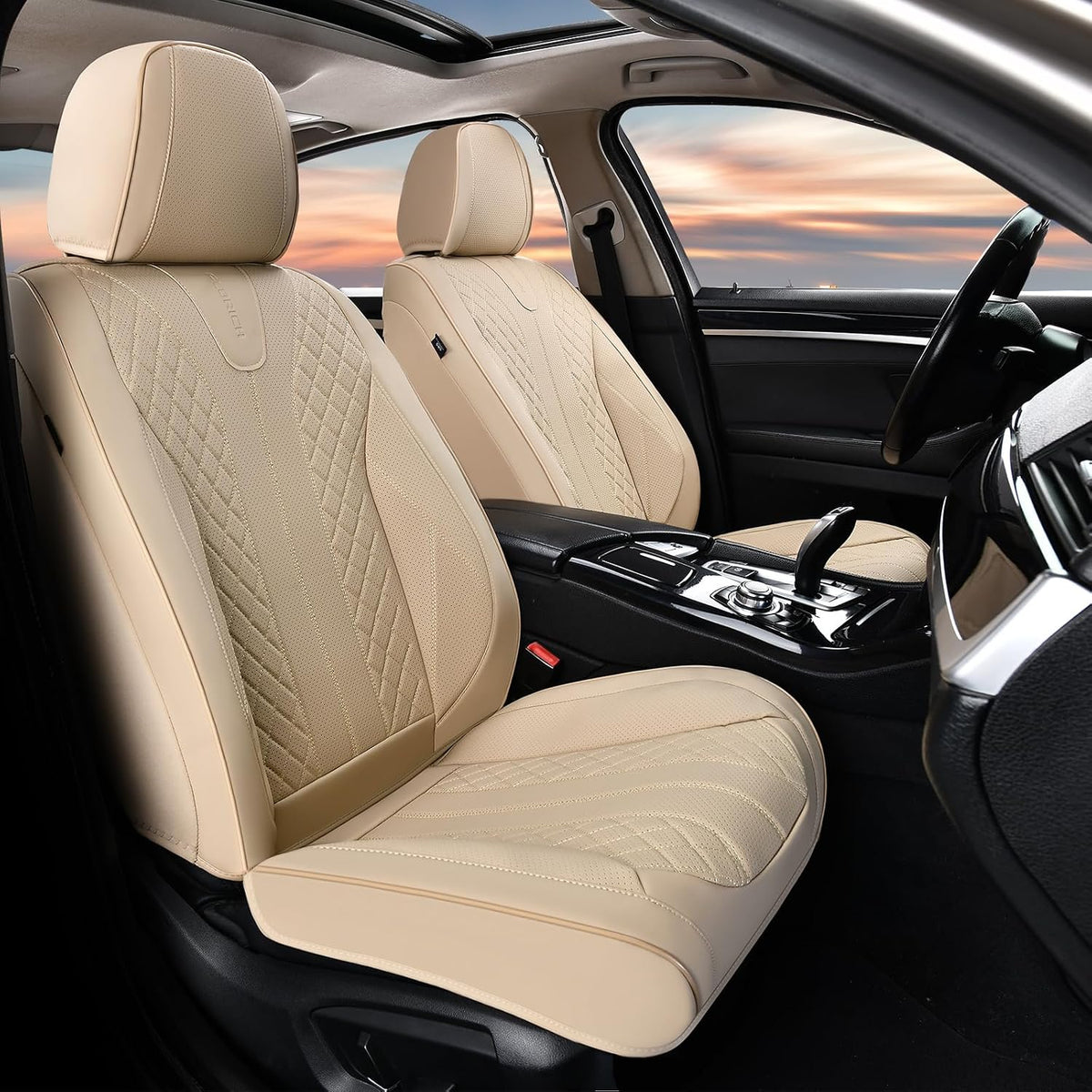 Fundas de Asiento de Cuero, Juego Completo de Fundas de Asiento de Automóvil, Fundas de Asiento Automotrices Impermeables, Protectores de Asiento de Automóvil para 5 Asientos, Funda Universal
