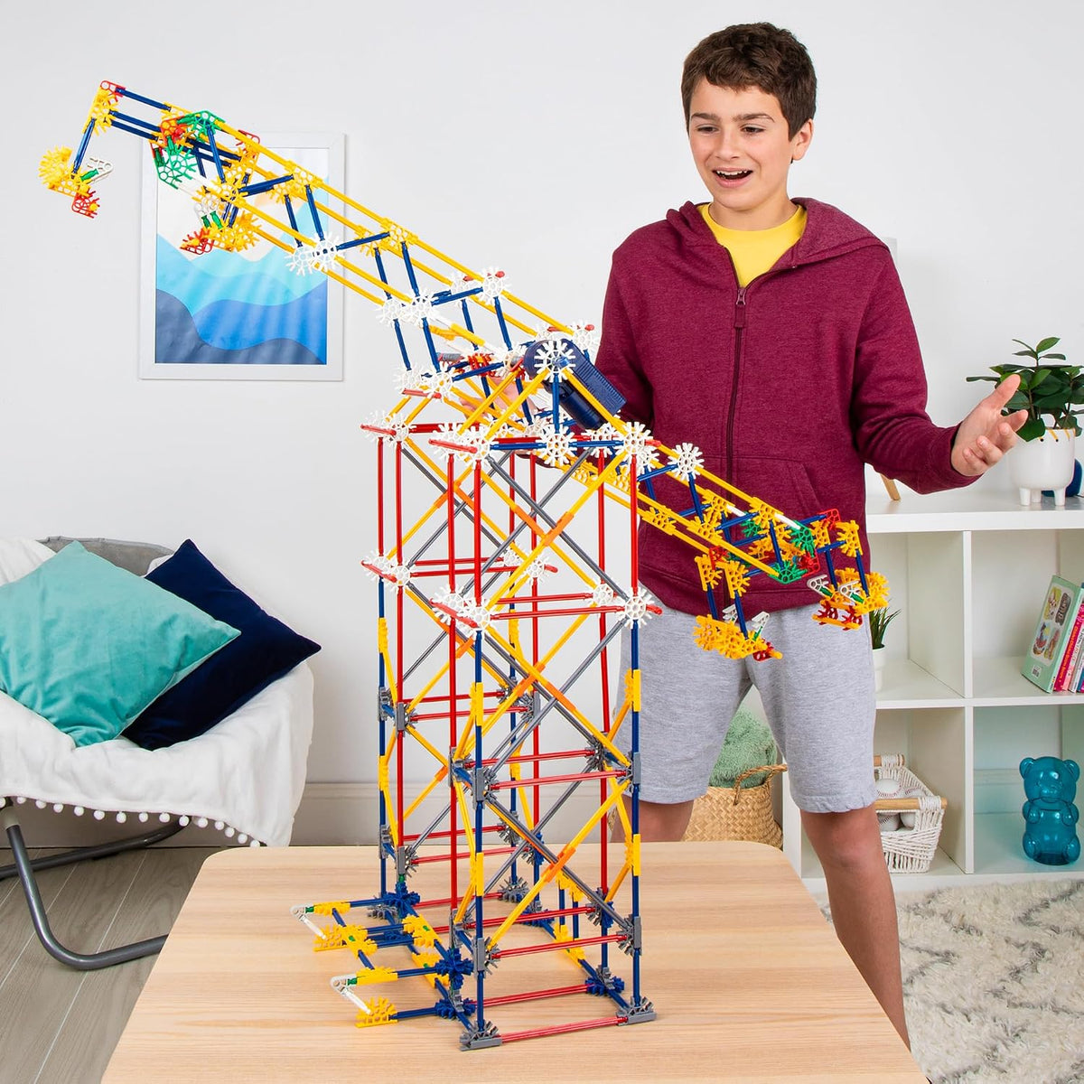 K'Nex Set para construir de parque de atracción 3 en 1 con motor, 744 piezas