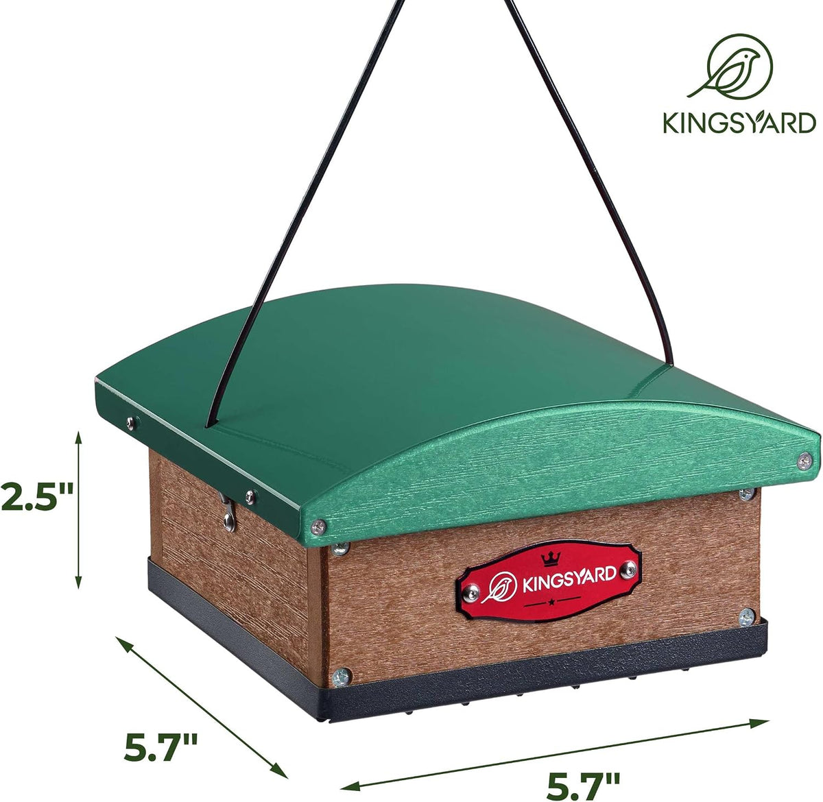 Kingsyard comedero de sebo doble al revés mejorado con techo resistente a la intemperie de metal, borde de metal a prueba de ardillas, comederos de sebo para colgar al aire libre, excelente para