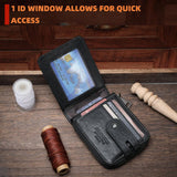 BULLCAPTAIN Billetera de cuero genuino para hombre con cremallera,...