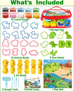 Helsort Juego de masa de juego de animales para niños, 35 herramientas de
