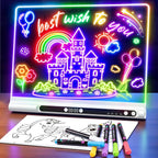 Geokay Tablero de dibujo LED recargable de 16 pulgadas, modos de luz de 9