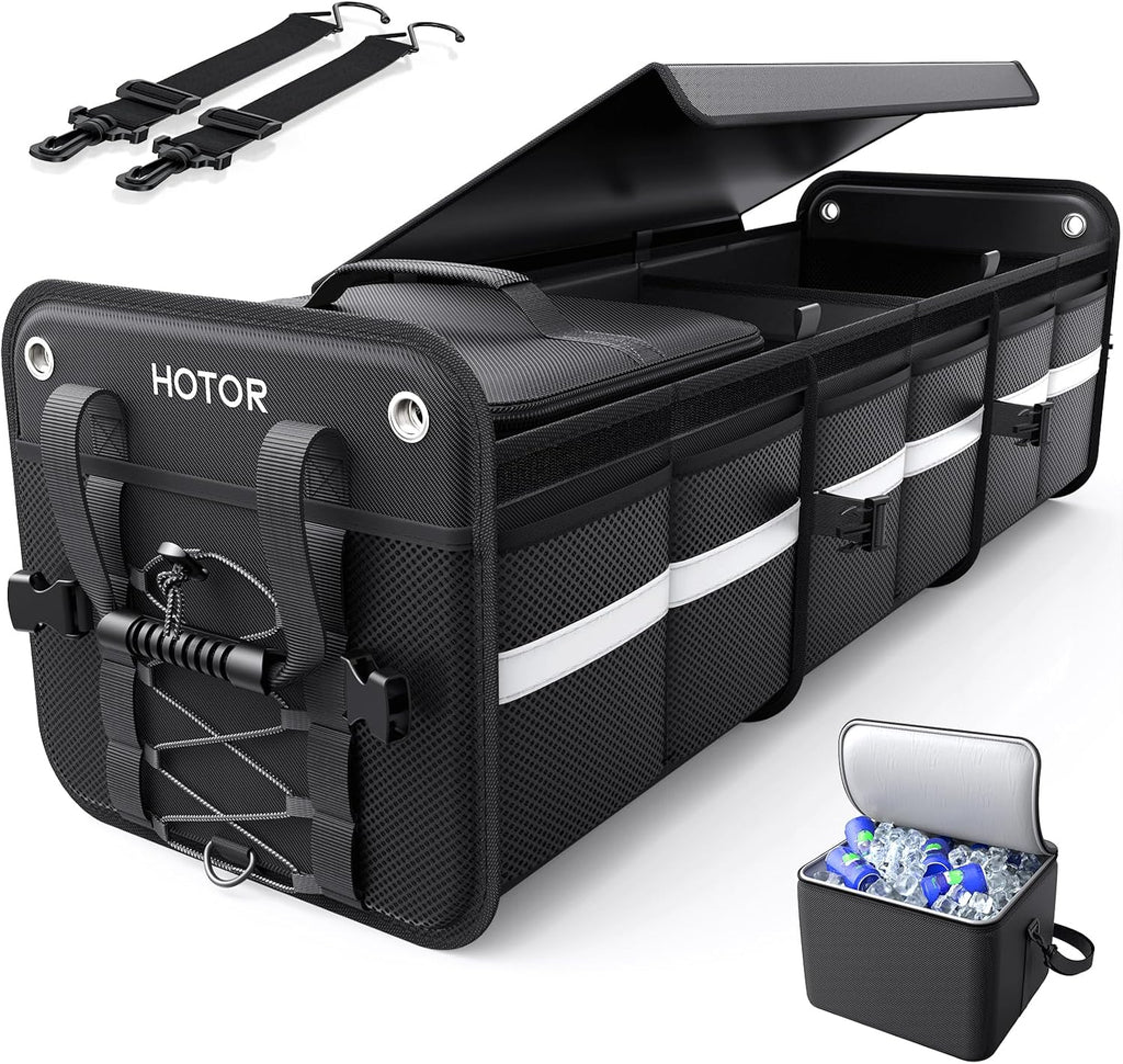 HOTOR Organizador de maletero - Organizador de coche y almacenamiento con bolsa enfriadora para SUV