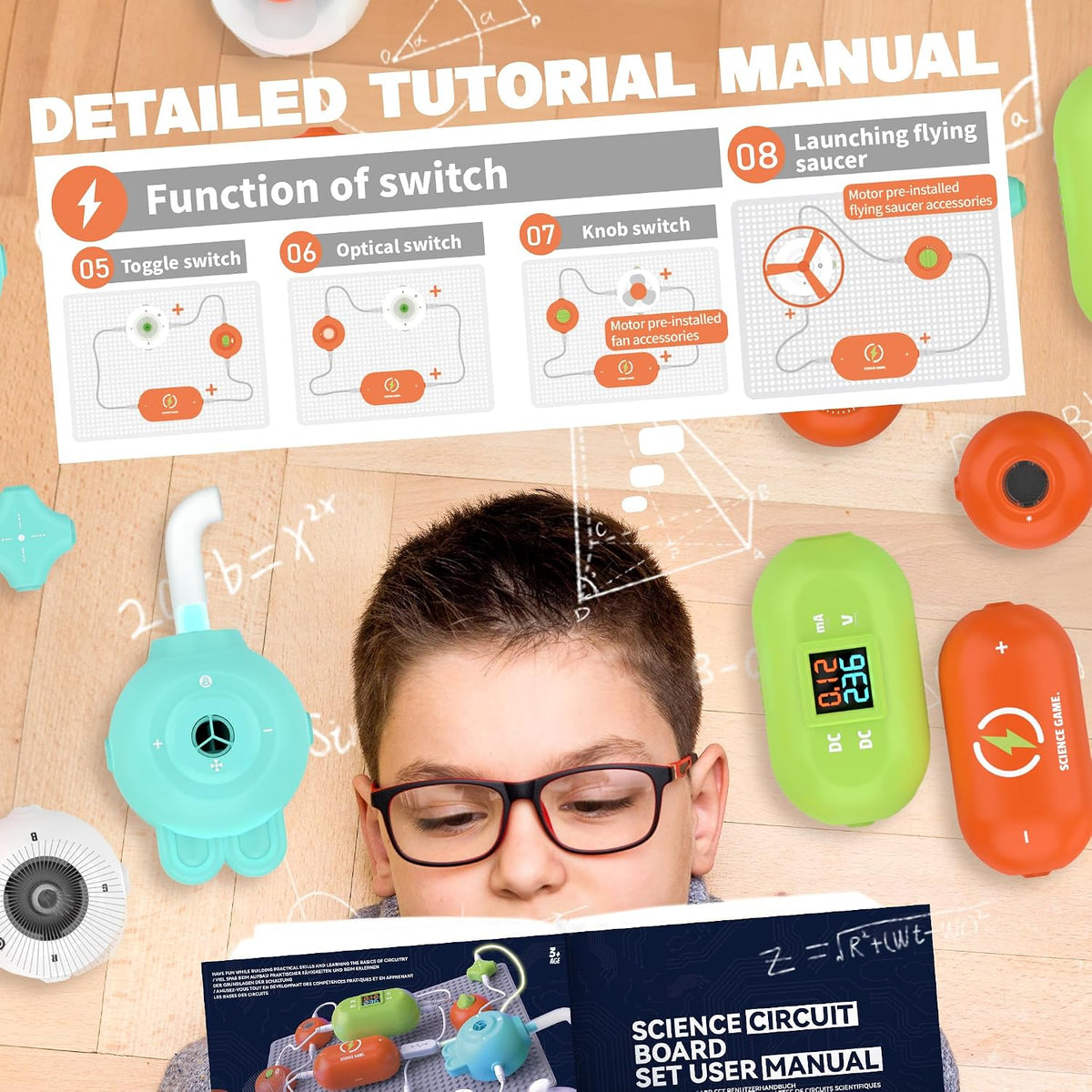 Kits de ciencia para niños: kits STEM para niños, kit de exploración de electrónica, más de 420 proyectos, 35 piezas de circuito y 320 proyectos, 16 piezas de circuito