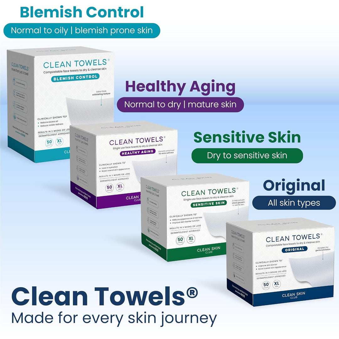 Clean Skin Club Clean Towels XL®, toalla facial 100% biológica cert...