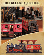 Rolife Rompecabezas de madera 3D para adultos, juegos de trenes de madera de bricolaje, kits de construcción de modelos de vehículos mecánicos, rompecabezas de rompecabezas con 365 piezas, cumpleaños creativo para niños