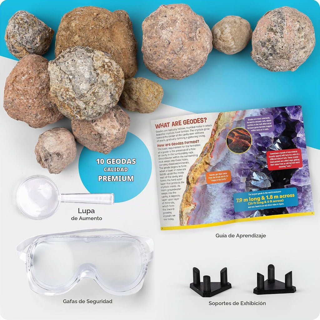 National Geographic Break Open 10 Premium Geodes para Kids Ages 8-12