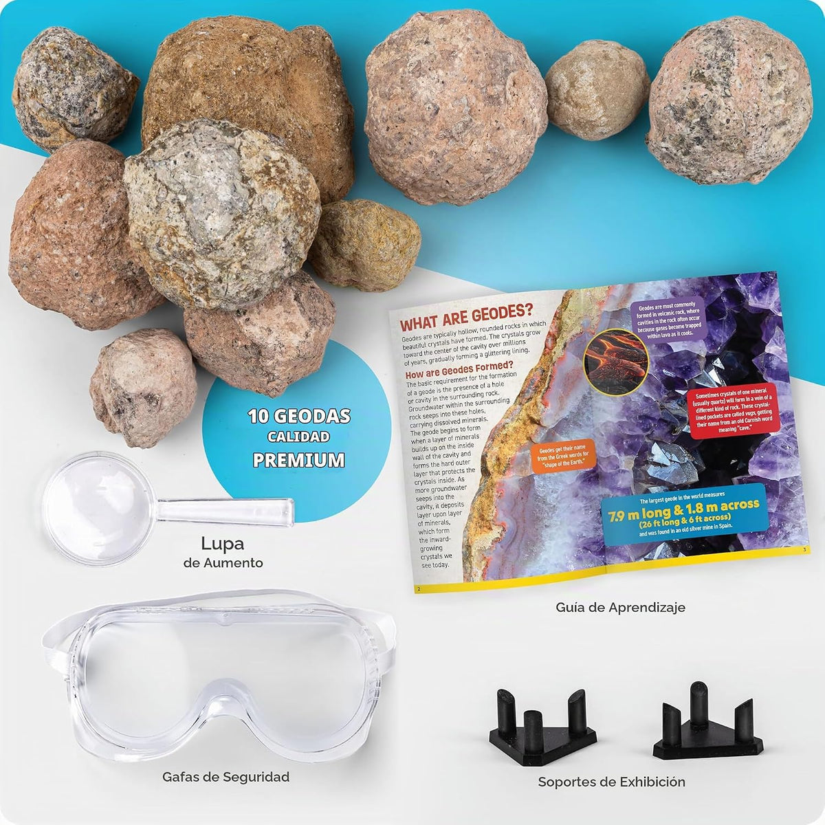 National Geographic Break Open 10 Premium Geodes para Kids Ages 8-12