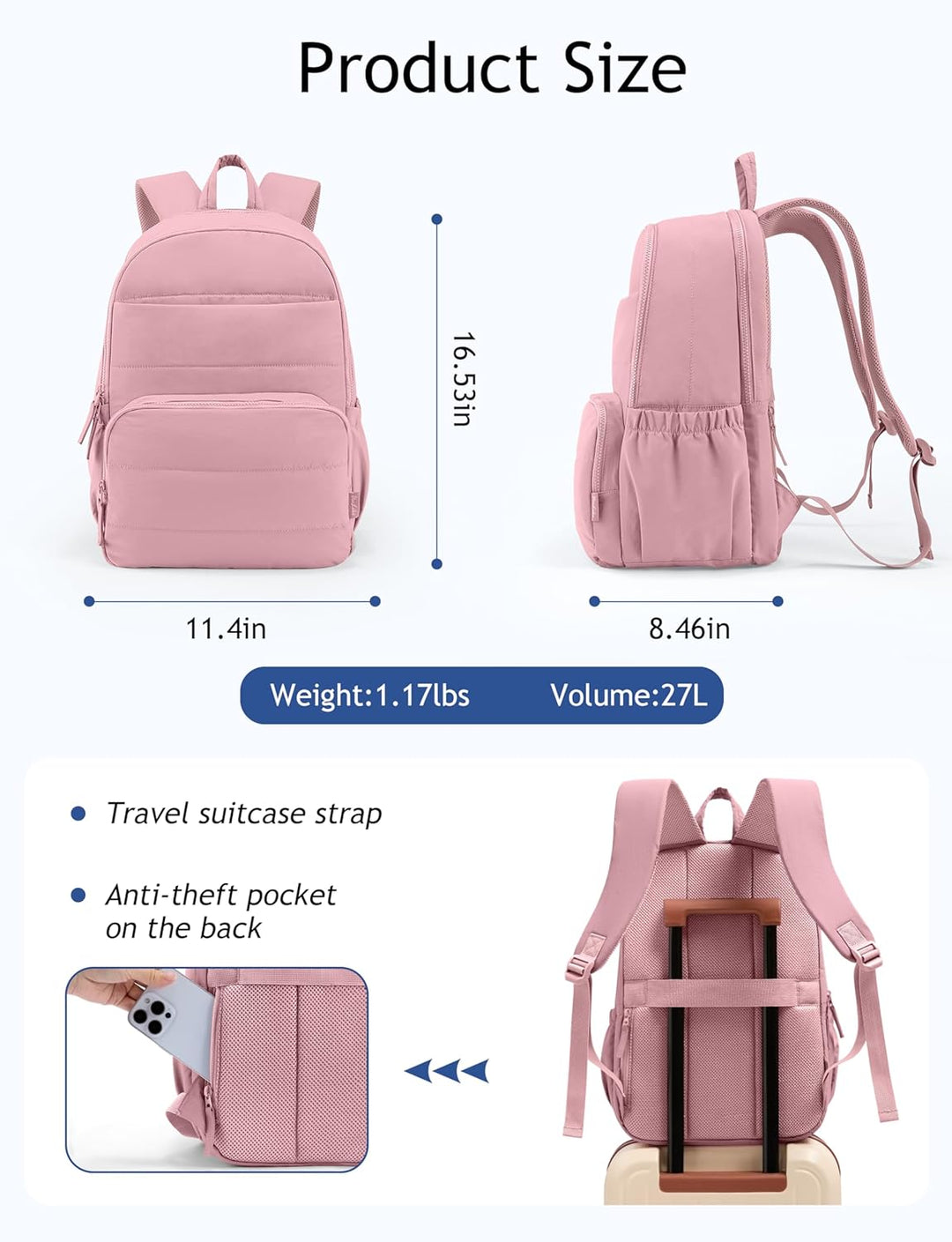 Mochila de viaje Uselike para mujeres, mochila para portátil de 15....