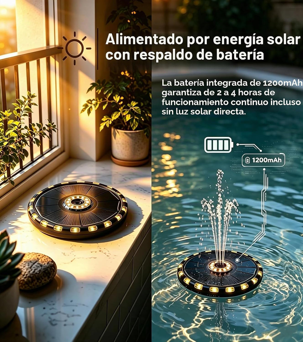 Fuente de baño 2026 para niños, fuente de bañera, rociador de agua flotante con energía solar con luces LED coloridas, 8 modos de pulverización para baño, piscina y ambiente de bañera