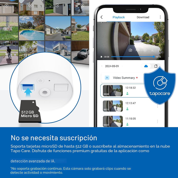 Tapo TP-Link Tapo SolarCam C402 Kit, cámara solar para exteriores c...