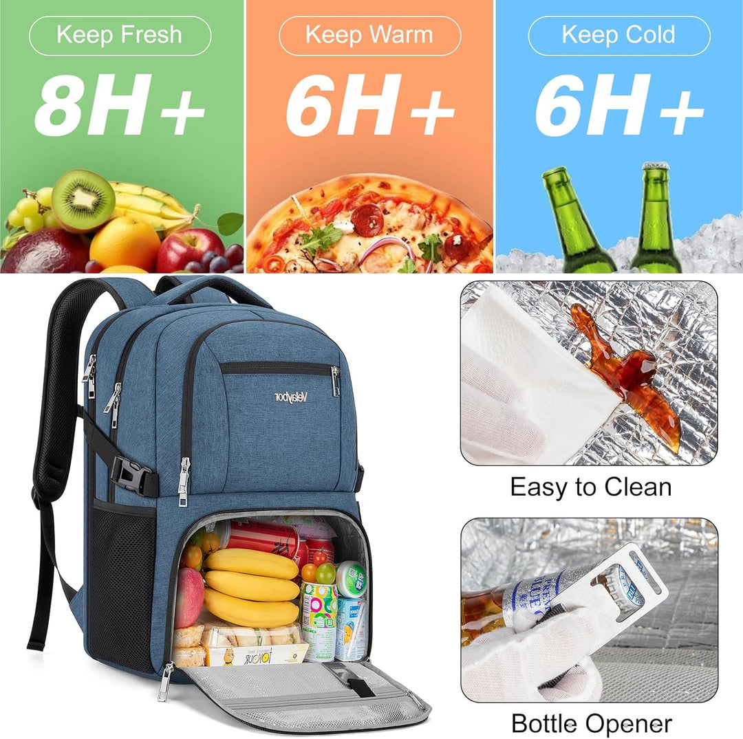 Velaybor Mochila de almuerzo aislada para laptop de 17 pulgadas, mo...
