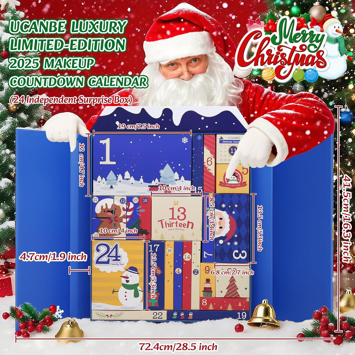 UCANBE Calendario de Adviento de maquillaje de lujo 2025, juego de...