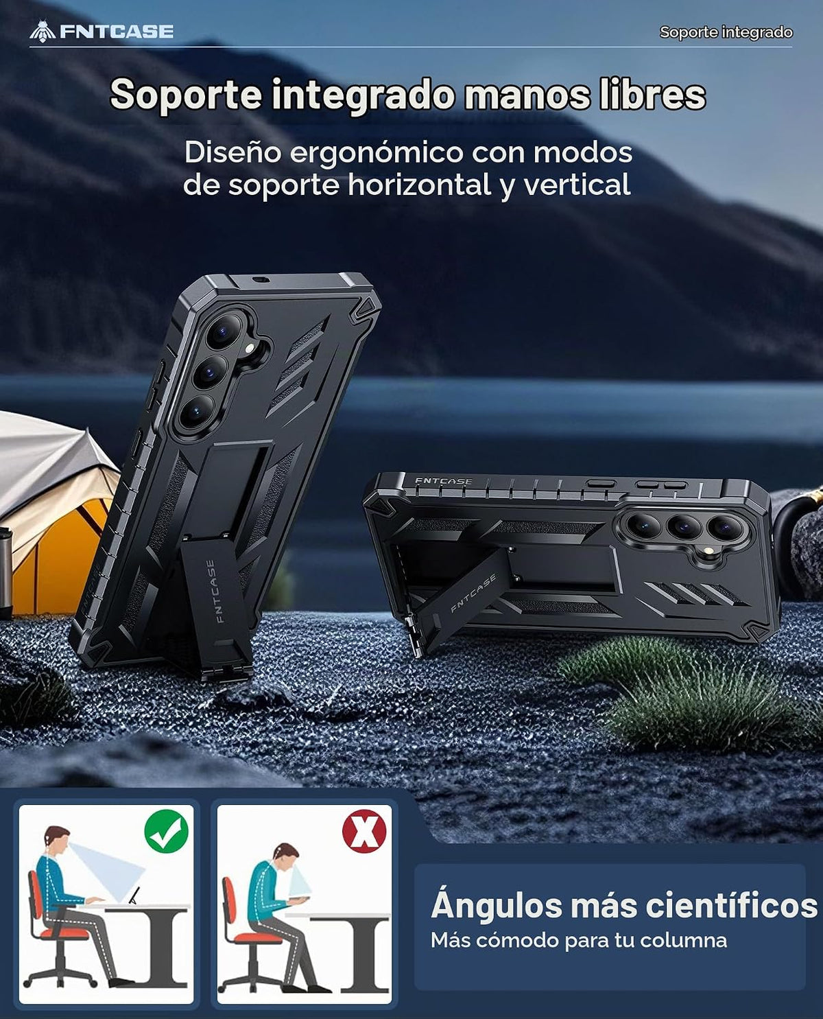 FNTCASE Funda para Samsung Galaxy S26 FE, protector de pantalla integrado