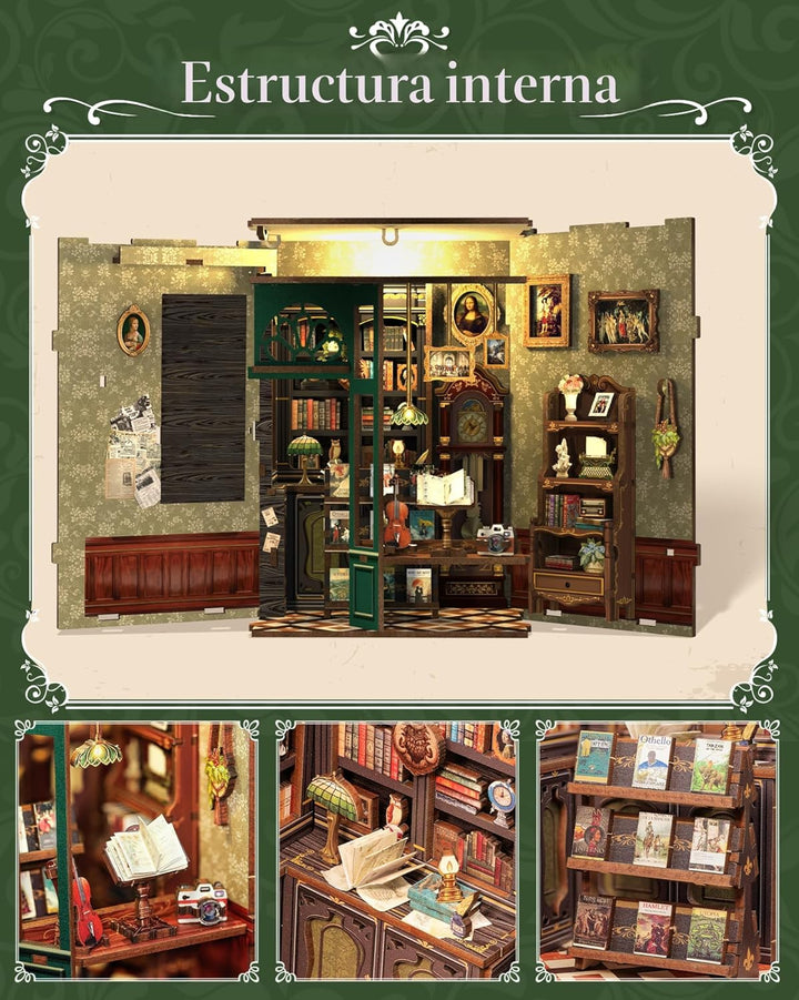 CUTEBEE Kit de Rincón del Libro - Kit de Casa en Miniatura