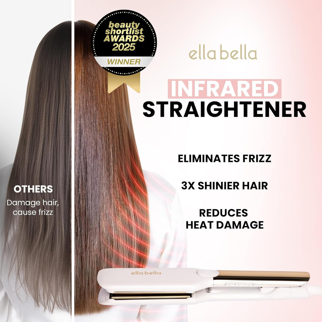 ELLA BELLA® Plancha plana de titanio para alisar el cabello (con in...