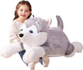 IKASA Peluche gigante de perro Husky de 30", súper suave, sin cierre de cremallera