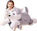 IKASA Peluche gigante de perro Husky de 30", súper suave, sin cierre de cremallera