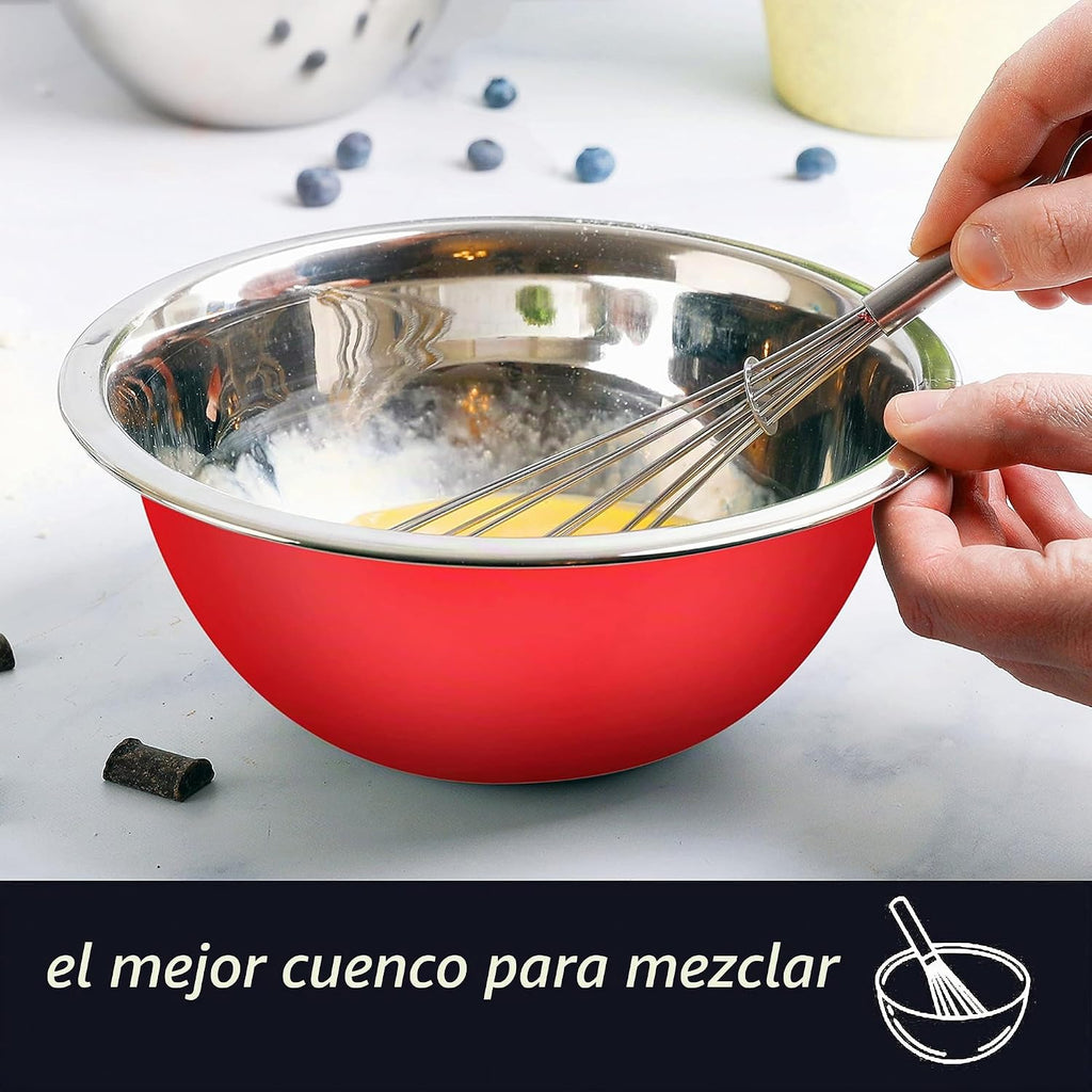Juego de cuencos de acero inoxidable, 5 piezas para preparación de