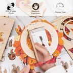 KAAYEE Rompecabezas 3D para adultos, reloj de pollo, rompecabezas de madera para gallina