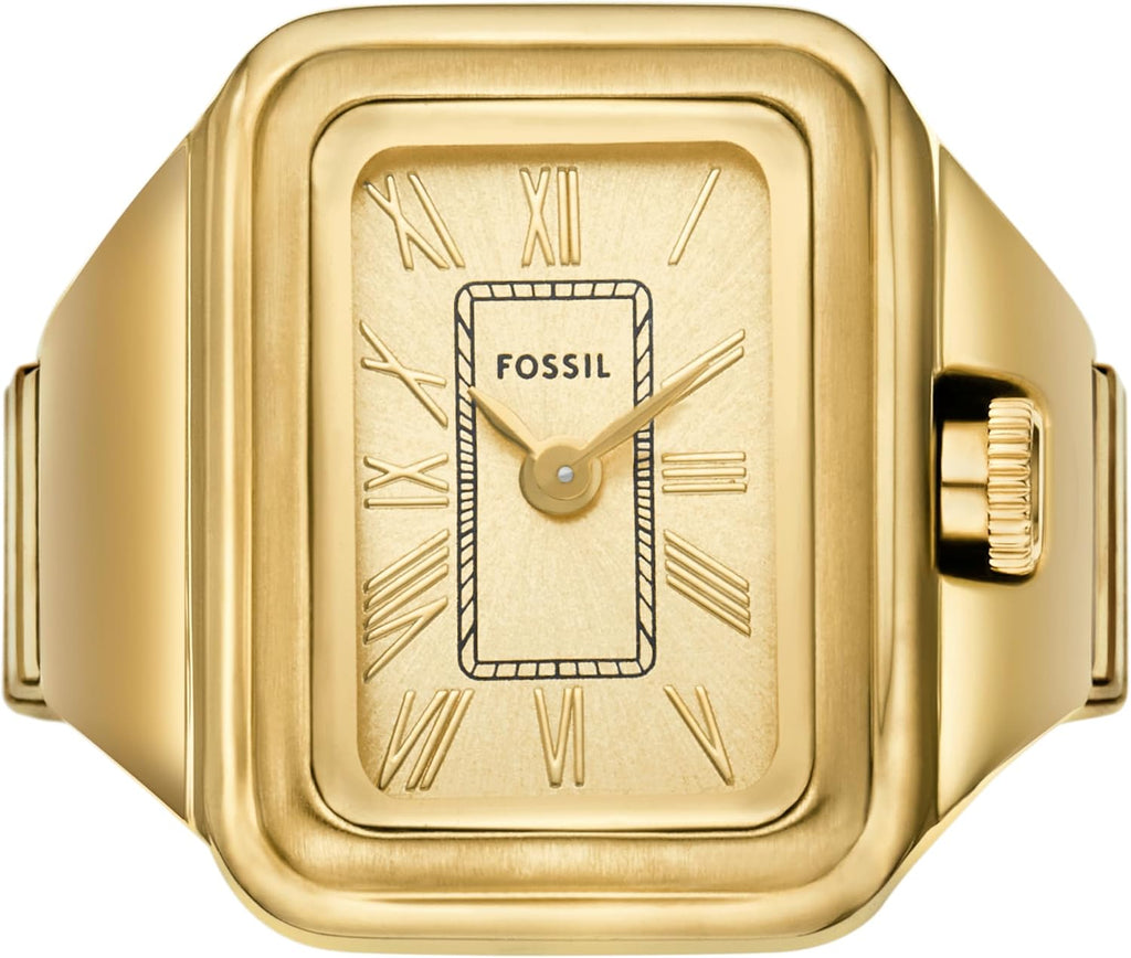 Fossil Reloj de Cuarzo de Acero Inoxidable de Dos Manos para Mujer con Anillo