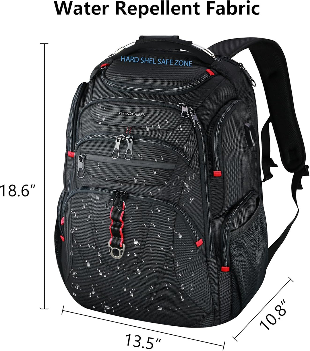 KROSER Mochila para laptop compatible con TSA de 17.3 pulgadas XL,...