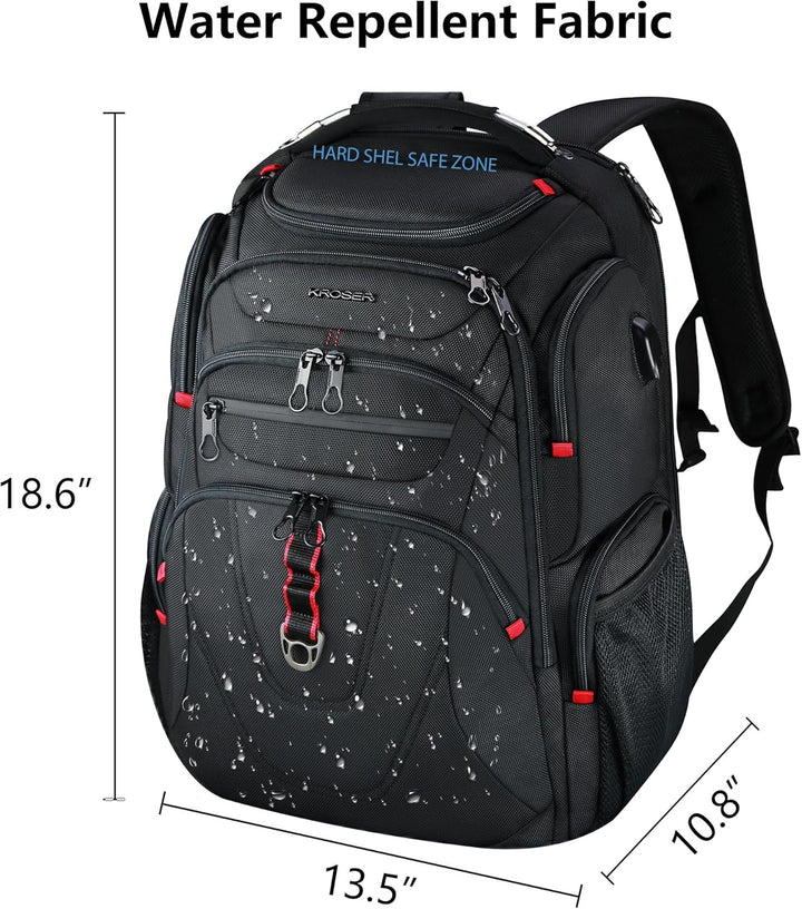 KROSER Mochila para laptop compatible con TSA de 17.3 pulgadas XL,...
