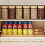 Organizador Expandible de Latas de Bambú para Despensa, Soporte de Almacenamiento de Latas de 3 Estantes Ajustables, Organizador de Refrescos que Sostiene hasta 24 Latas, Exhibidor de Alimentos en Latas para Despensa, Gabinete, Encimac (patente pendiente)
