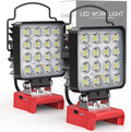 2 luces de trabajo LED inalámbricas compatibles con batería Milwaukee de 18