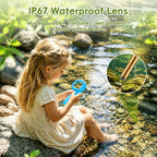 Cámara boroscopio con luz para niños, 2.4" IPS, azul león