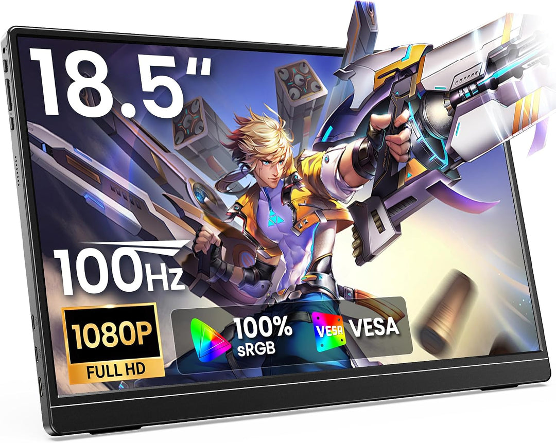 Anyuse Monitor portátil de 18.5 pulgadas 100Hz FHD 1080P IPS con so...