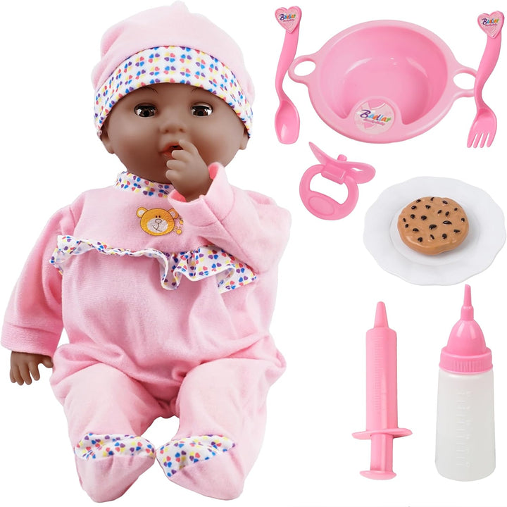 Toy Choi's Muñeca de bebé interactiva rosa de 16 pulgadas que l...