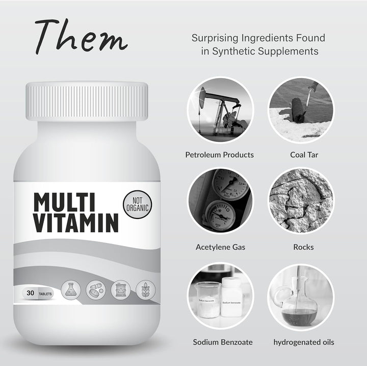 Organixx Multivitamínico de origen limpio para mujeres y hombres, c...