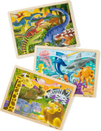Melissa & Doug Jigsaw Puzzle Bundle (Dinosaur,Safari y Ocean)