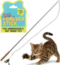Forever Stick - Varita irrompible para gato, juguete de plumas duradero