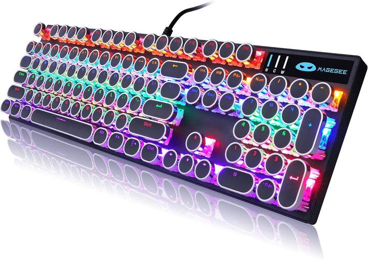 Camiysn Teclado Mecánico para Juegos Estilo Máquina de Escribir, Te...