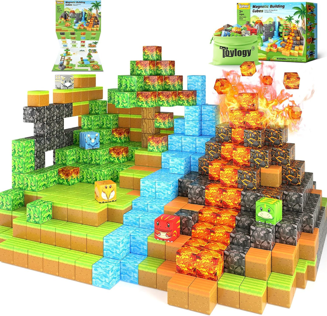 Bloques magnéticos - Construye el mundo del Panda con imanes, azule...