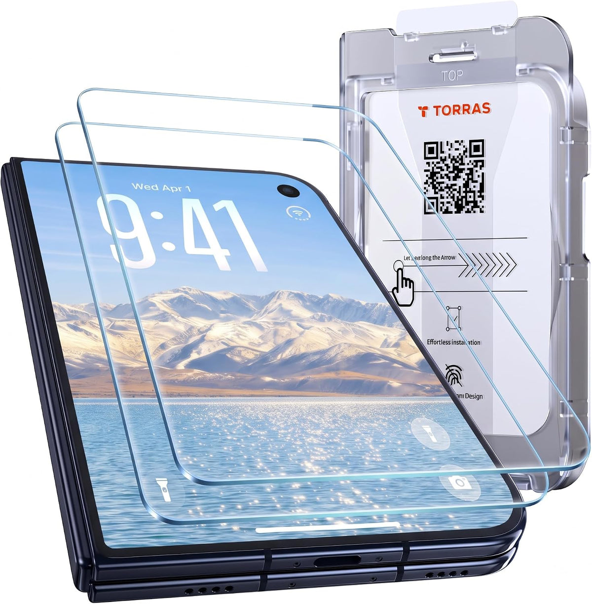 TORRAS Protector de pantalla irrompible para iPhone Duo de borde a borde