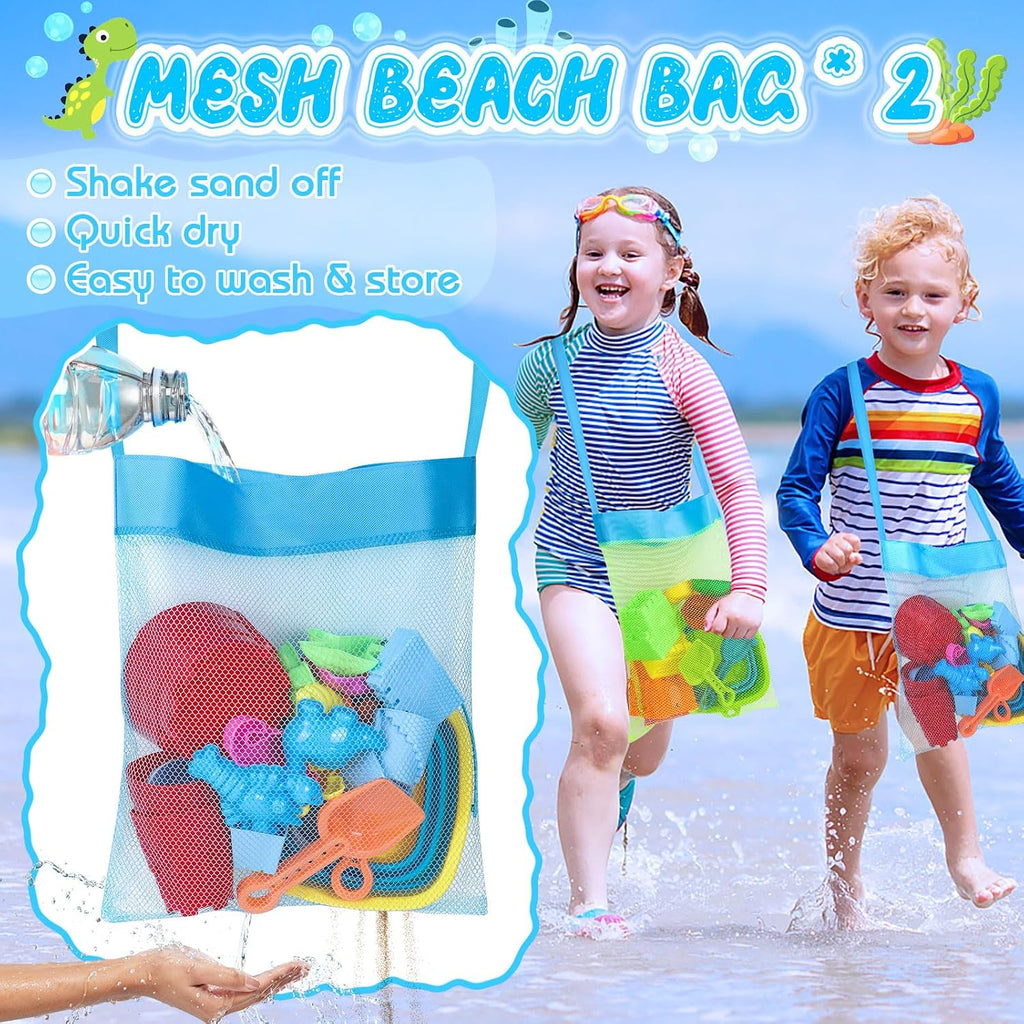 RACPNEL Juguetes de playa con cubos plegables, kit de castillo de arena