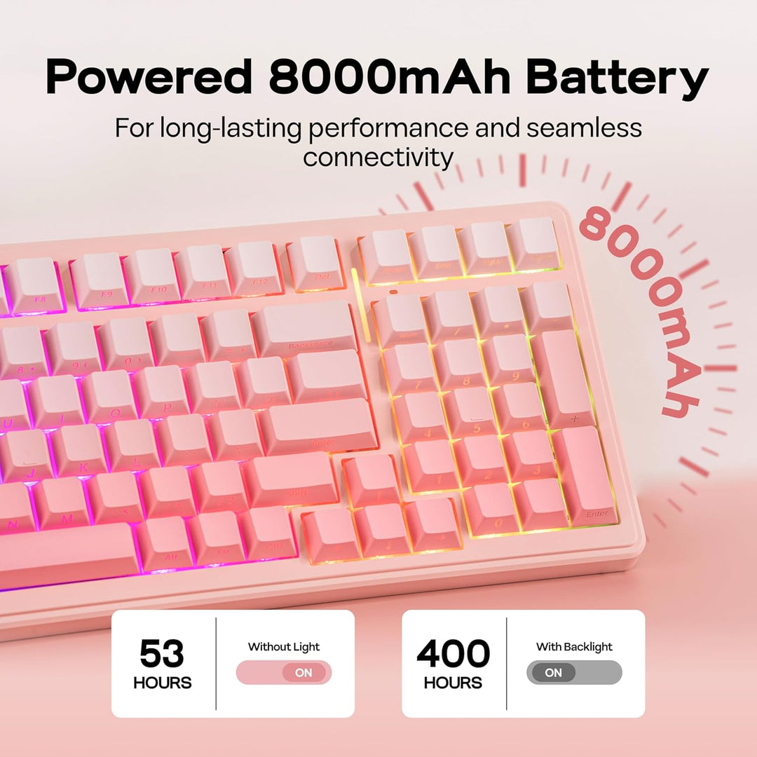 MechLands Aula F99 96% Teclado Inalámbrico para Juegos, Batería de...