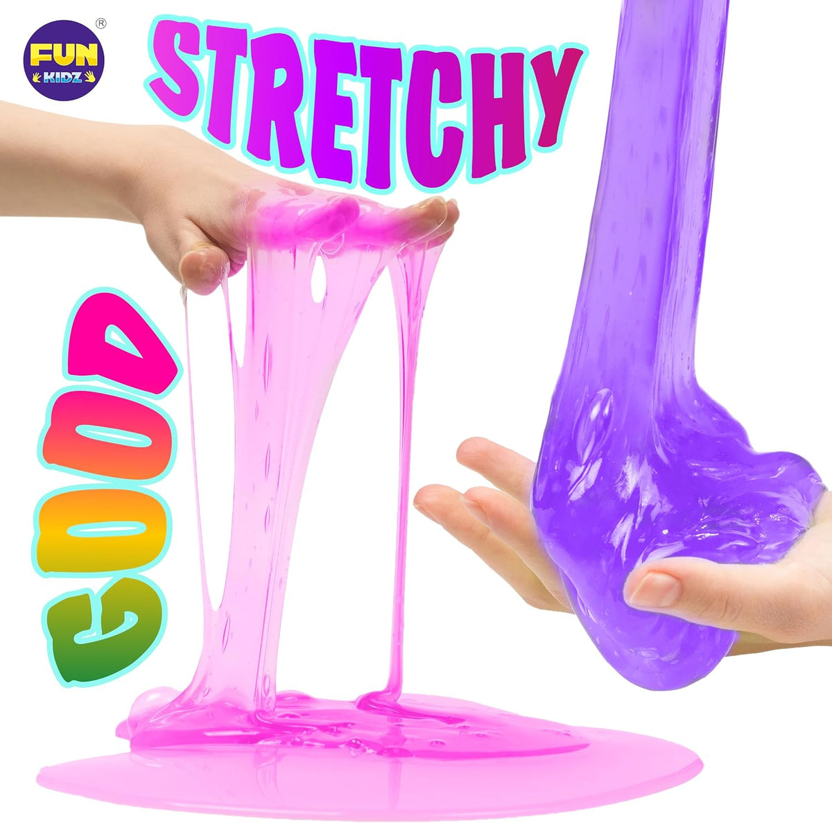 FunKidz - Kit de 33 tazas de slime jumbo para niños, paquete de slime prefabricado para bricolaje, suave, nube, transparente, mantequilla, purpurina, brillando en la oscuridad, kits de fabricación de